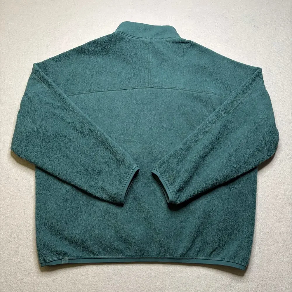 Lululemon Fleece Pullover Mens L Green Half Zip Relaxed Fit Pockets Soft Warm